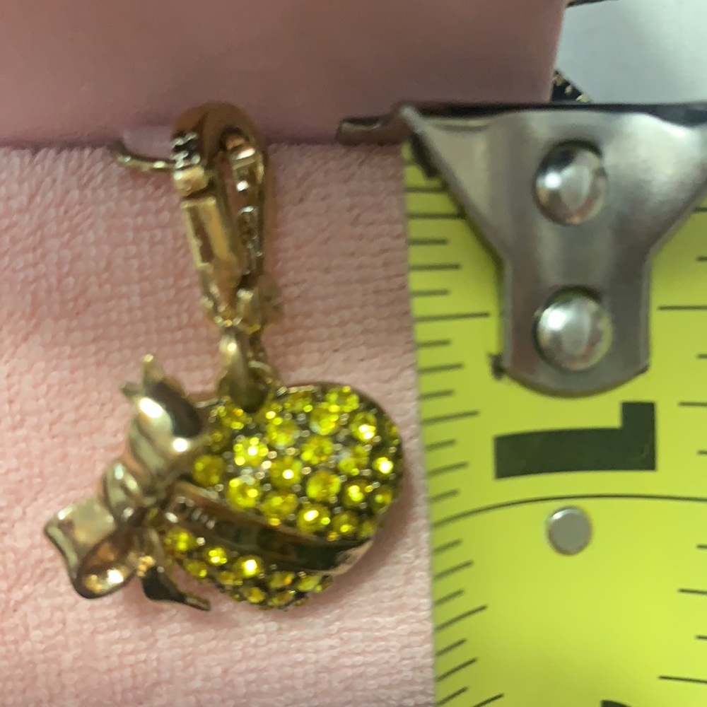 Juicy Couture YELLOW PAVE BANNER PUFF HEART CHARM SWAROVSKI CRYSTALS - Picture 16 of 16